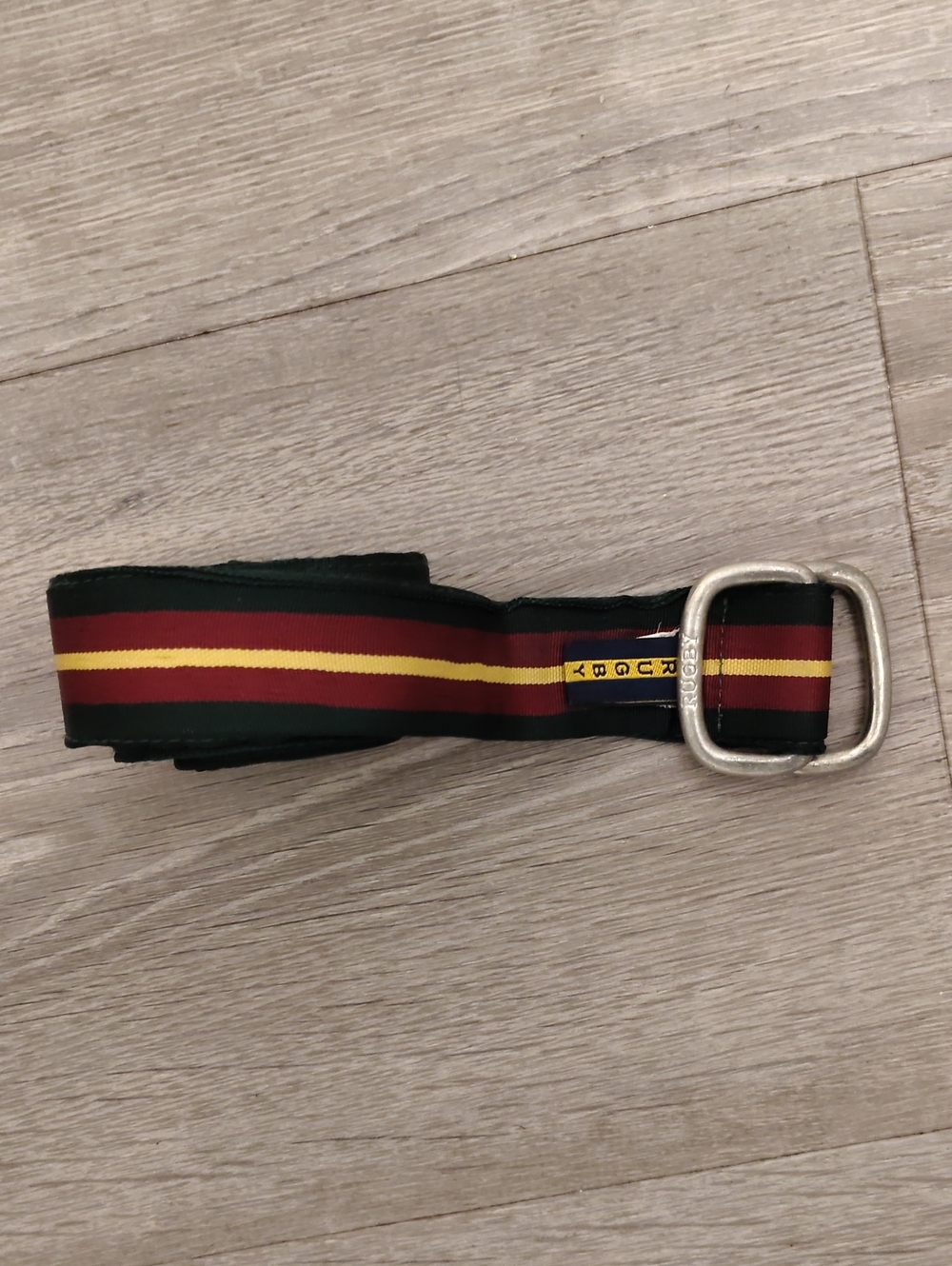 Rugby Ralph Lauren Webbing Striped Belt With Silver Buckle